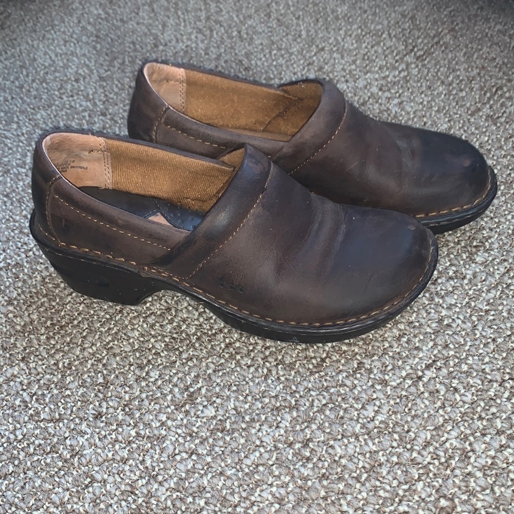 B.O.C Peggy Brown Leather Clogs